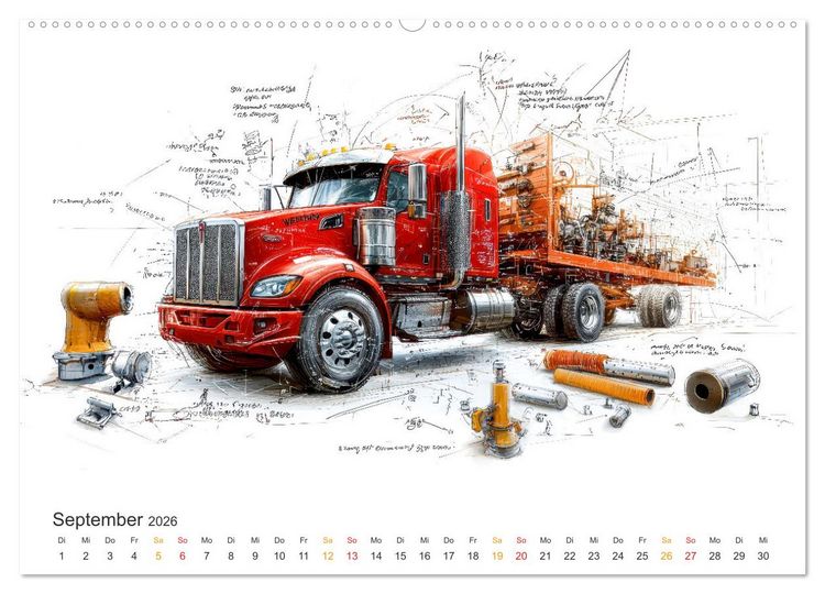 Produktbild: Trucks - Design Studien (hochwertiger Premium Wandkalender 2026 DIN A2 quer), Kunstdruck in Hochglanz