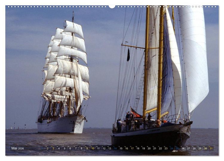 Produktbild: Analoge Fotografie Tall Ships Sail 1995 Bremerhaven (hochwertiger Premium Wandkalender 2026 DIN A2 quer), Kunstdruck in Hochglanz