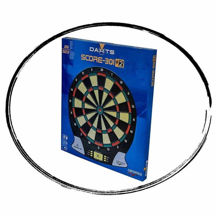Produktbild: Elektronik Dartboard Score 301 inkl. 6 Softdarts und 20 Tips mit LCD Display