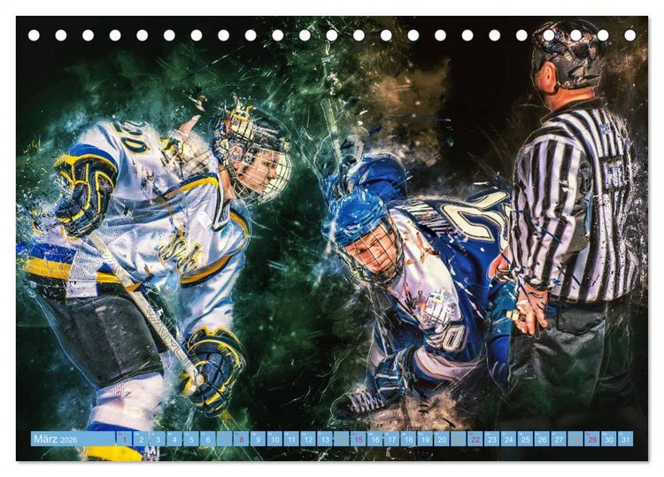 Produktbild: Eishockey - extrem cool (Tischkalender 2026 DIN A5 quer), CALVENDO Monatskalender