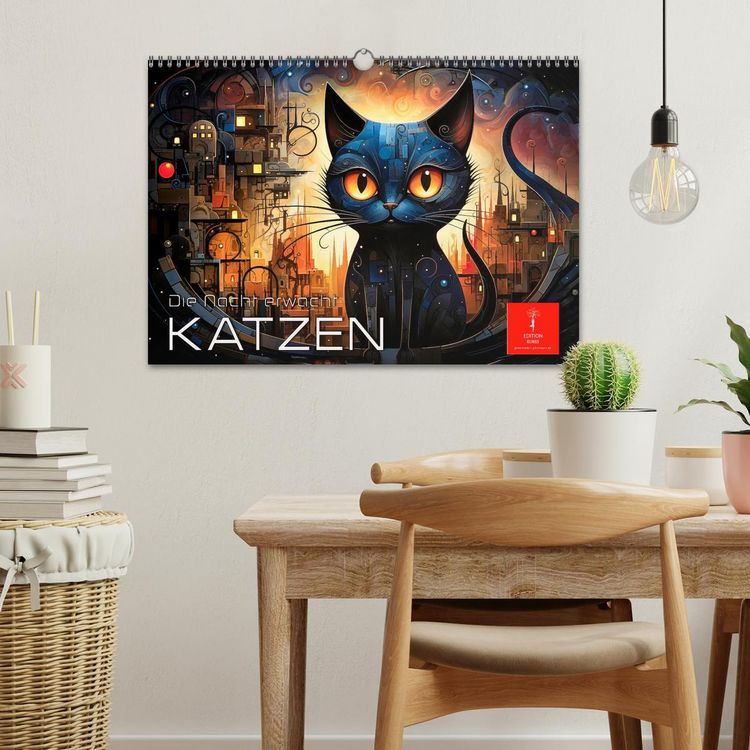 Produktbild: Katzen - die Nacht erwacht (Wandkalender 2026 DIN A3 quer), CALVENDO Monatskalender