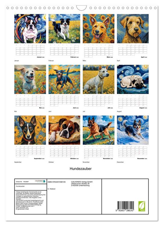 Produktbild: Hundezauber (Wandkalender 2026 DIN A3 hoch), CALVENDO Monatskalender
