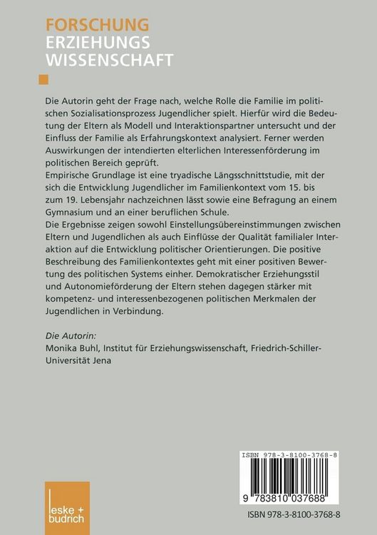 Produktbild: Jugend, Familie, Politik