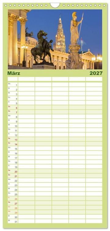 Produktbild: Familienplaner 2027 - Traumhaftes Wien mit 5 Spalten (Wandkalender, 21 x 45 cm) CALVENDO