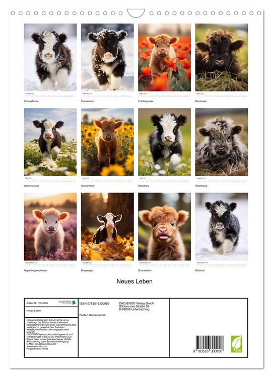 Produktbild: Neues Leben (Wandkalender 2026 DIN A3 hoch), CALVENDO Monatskalender