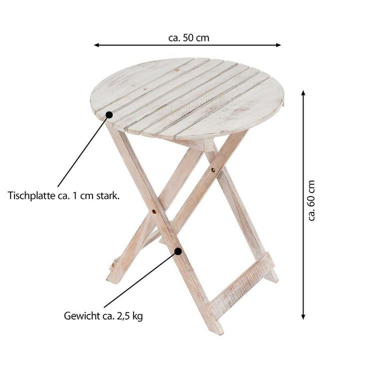 Produktbild: Klapptisch Gartentisch Beistelltisch klappbar Holz