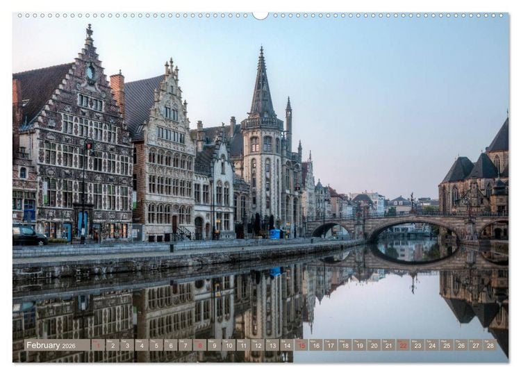 Produktbild: Bruges and Ghent, a photographic city tour in Flanders. (High Quality Premium Wall Calendar 2026 DIN A2 landscape),CALVENDO 12 Month Wall Calendar