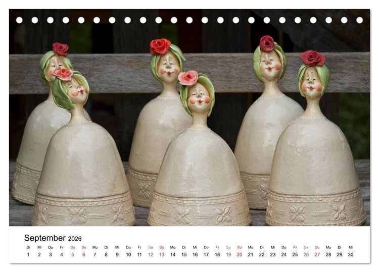 Produktbild: Tausendsch&ouml;n - handgeferigte Tonwesen (Tischkalender 2026 DIN A5 quer), CALVENDO Monatskalender