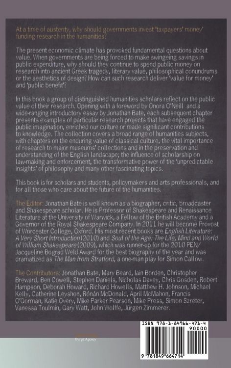 Produktbild: The Public Value of the Humanities