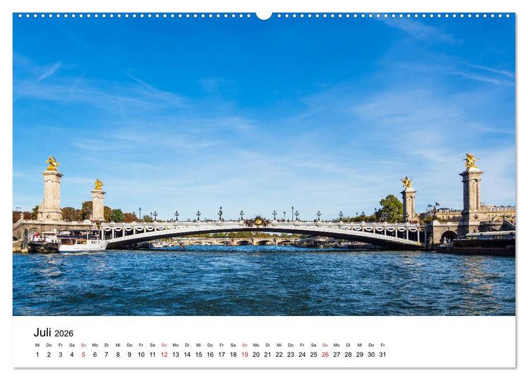 Produktbild: Unterwegs in der franz&ouml;sischen Hauptstadt Paris (Wandkalender 2026 DIN A2 quer), CALVENDO Monatskalender