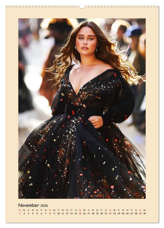 Produktbild: Plus Size Models in glamour&ouml;ser High Fashion (hochwertiger Premium Wandkalender 2026 DIN A2 hoch), Kunstdruck in Hochglanz