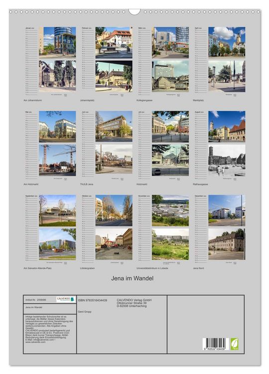 Produktbild: Jena im Wandel (Wandkalender 2026 DIN A2 hoch), CALVENDO Monatskalender