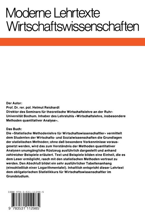 Produktbild: Statistische Methodenlehre f&uuml;r Wirtschaftswissenschaftler