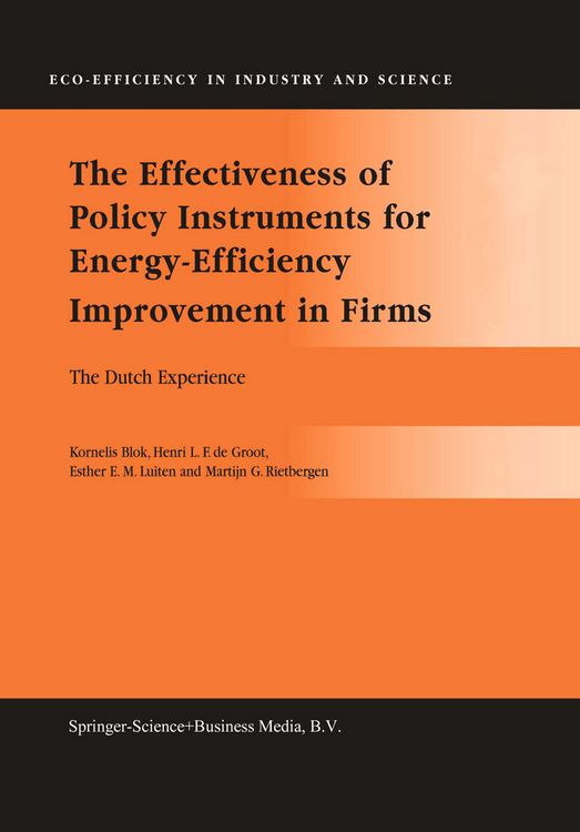 Produktbild: The Effectiveness of Policy Instruments for Energy-Efficiency Improvement in Firms