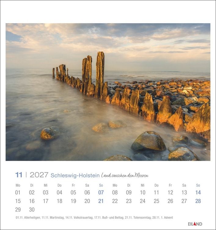 Produktbild: Schleswig-Holstein Postkartenkalender 2027 - Land zwischen den Meeren