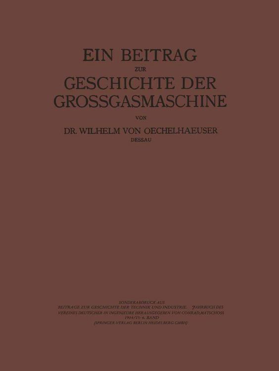 Produktbild: Ein Beitrag zur Geschichte der Grossgasmaschine