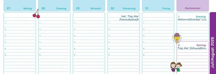 Produktbild: Der Wochen-Tischkalender f&uuml;r das Schuljahr 2026/2027