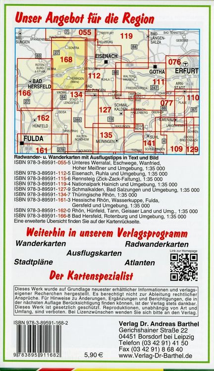 Produktbild: Radwander- und Wanderkarte Mittleres Werratal, Gerstungen, Berka, Heringen, Sontra und Umgebung