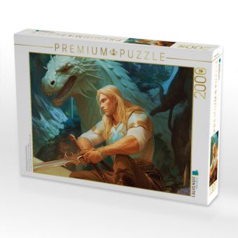 Produktbild: CALVENDO Puzzle Ein Elfenk&ouml;nig mit seinem Drachen | 2000 Teile Lege-Gr&ouml;&szlig;e 90x67cm Foto-Puzzle f&uuml;r gl&uuml;ckliche Stunden