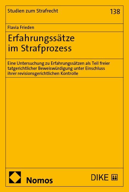 Produktbild: Erfahrungss&auml;tze im Strafprozess
