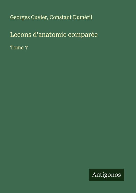 Produktbild: Lecons d'anatomie compar&eacute;e