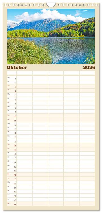 Produktbild: Familienplaner 2026 - Rund um Mittenwald mit 5 Spalten (Wandkalender, 21 x 45 cm) CALVENDO