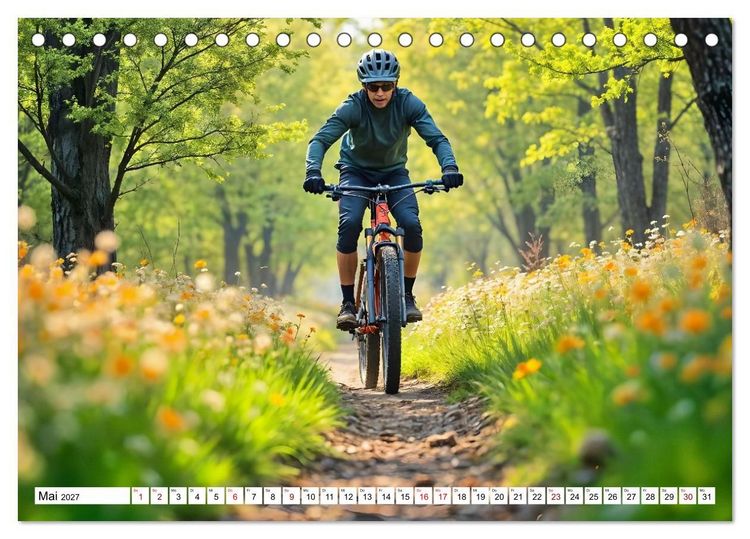 Produktbild: Elemental Ride. Mountainbike-Action durch Schnee, Matsch, Sonne und Laub (Tischkalender 2027 DIN A5 quer), CALVENDO Monatskalender