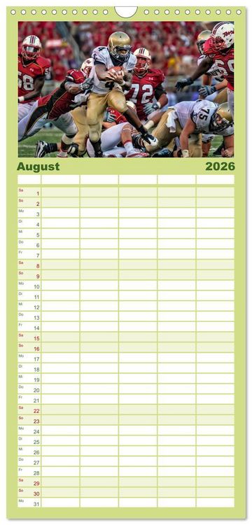 Produktbild: Familienplaner 2026 - American Football - athletisch und riskant mit 5 Spalten (Wandkalender, 21 x 45 cm) CALVENDO