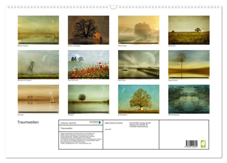 Produktbild: Traumwelten (Wandkalender 2026 DIN A2 quer), CALVENDO Monatskalender