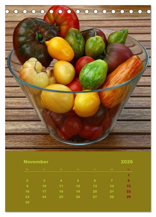 Produktbild: Tomaten - Alles BIO! (Tischkalender 2026 DIN A5 hoch), CALVENDO Monatskalender