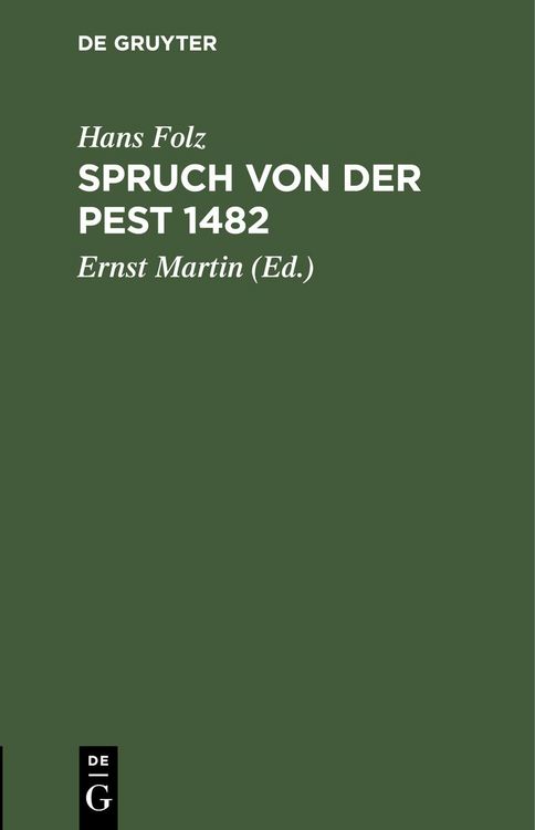 Produktbild: Spruch von der Pest 1482