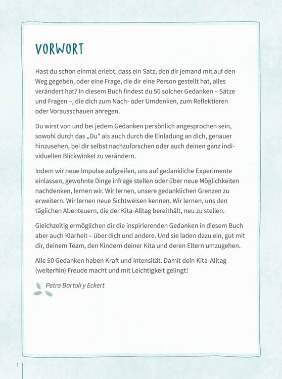 Produktbild: 50 Gedanken f&uuml;r mehr Leichtigkeit im Kita-Alltag