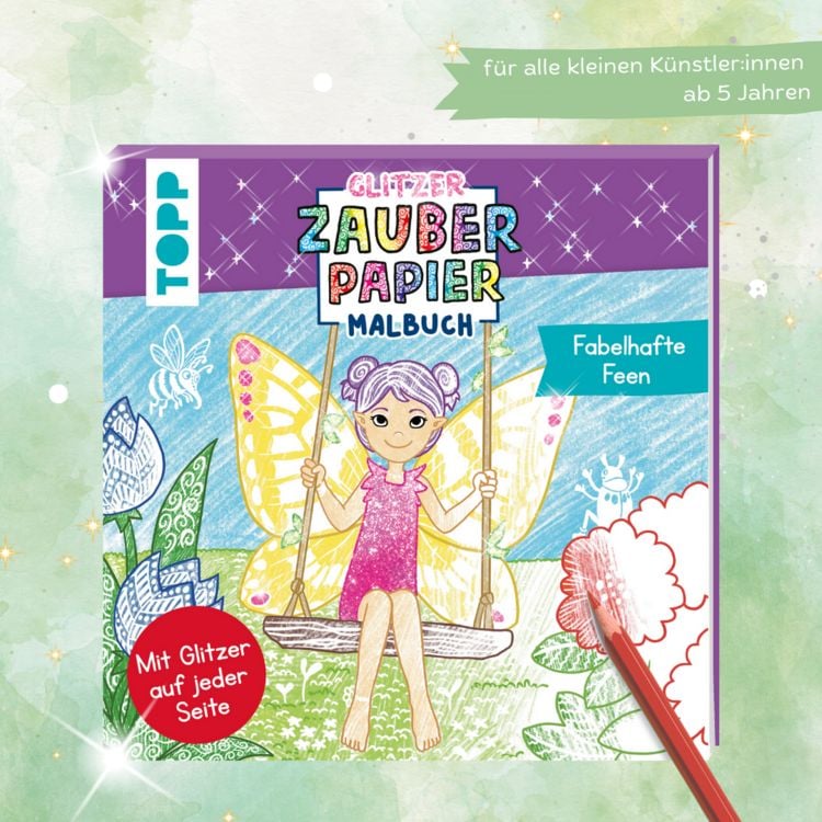 Produktbild: Glitzer Zauberpapier Malbuch Fabelhafte Feen