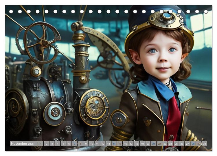 Produktbild: Starke Jungen - Steampunk Welten (Tischkalender 2026 DIN A5 quer), CALVENDO Monatskalender