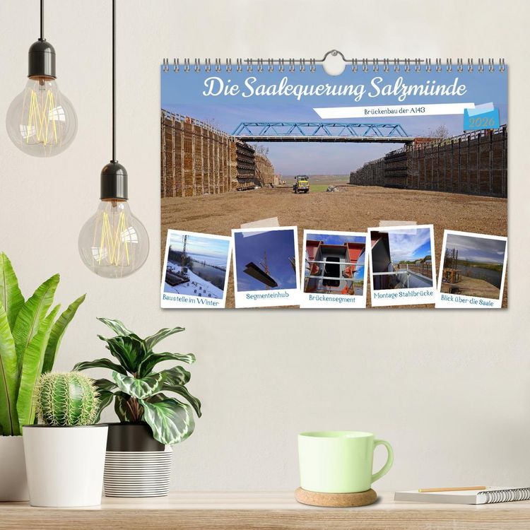 Produktbild: Die Saalequerung Salzm&uuml;nde &ndash; Br&uuml;ckenbau der A143 (Wandkalender 2026 DIN A4 quer), CALVENDO Monatskalender