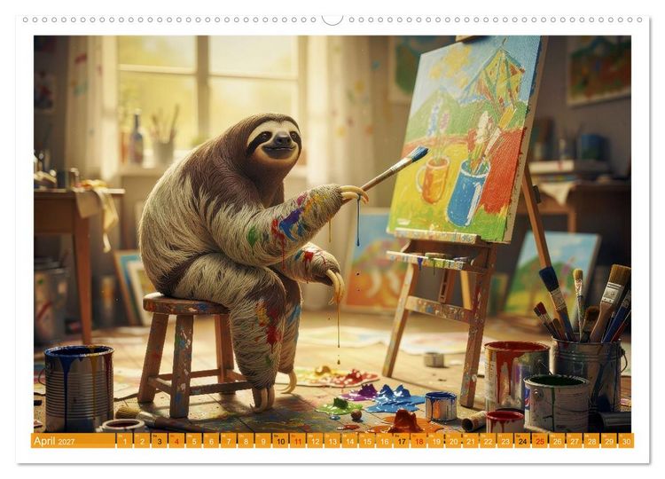 Produktbild: Faultiere im Beruf (hochwertiger Premium Wandkalender 2027 DIN A2 quer), Kunstdruck in Hochglanz