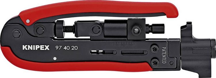 Produktbild: Knipex 97 40 20 SB Kompressionswerkzeug Geeignet f&uuml;r F-Stecker, BNC-Stecker, RCA-Stecker RG59, RG6, RG11