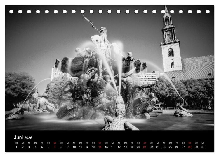 Produktbild: Berlin Monochrome (Tischkalender 2026 DIN A5 quer), CALVENDO Monatskalender