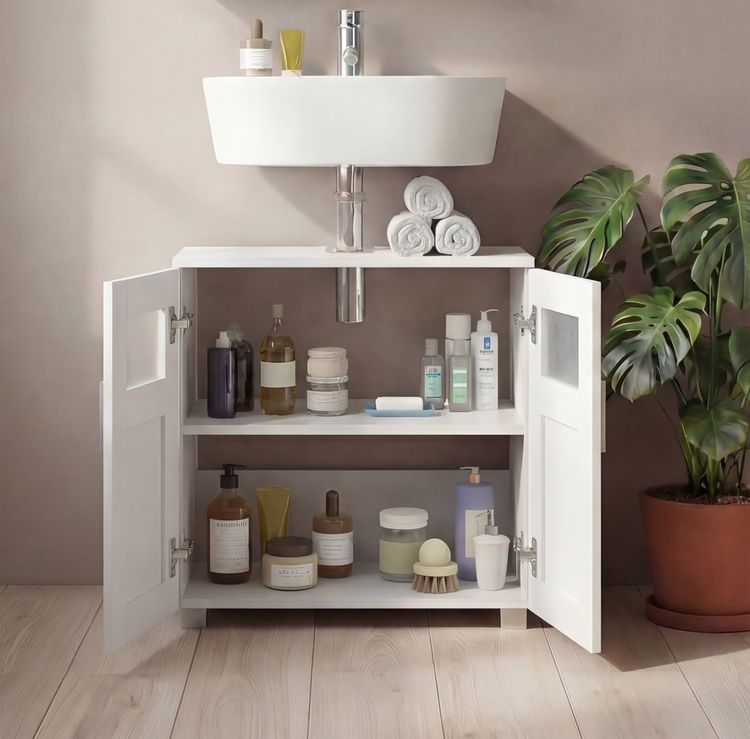 Produktbild: Holz Badschrank Badunterschrank Waschbecken Nilari