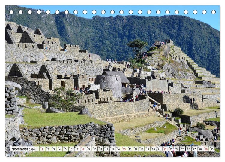 Produktbild: Inka Trail und Machu Picchu, Trekking zur ber&uuml;hmten Inkastadt (Tischkalender 2026 DIN A5 quer), CALVENDO Monatskalender