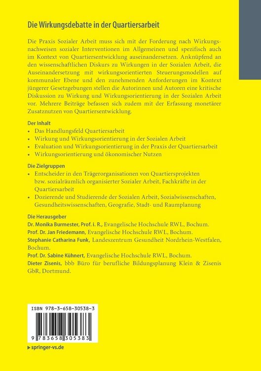 Produktbild: Die Wirkungsdebatte in der Quartiersarbeit