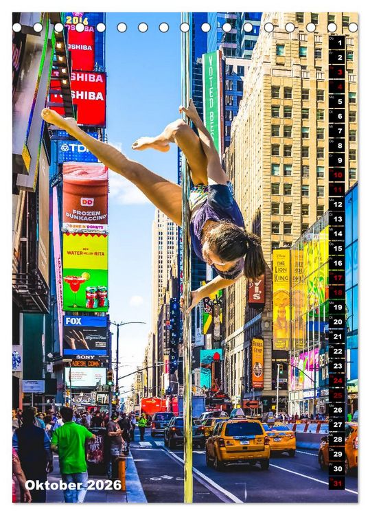 Produktbild: Poledance auf New Yorks Stra&szlig;en (Tischkalender 2026 DIN A5 hoch), CALVENDO Monatskalender
