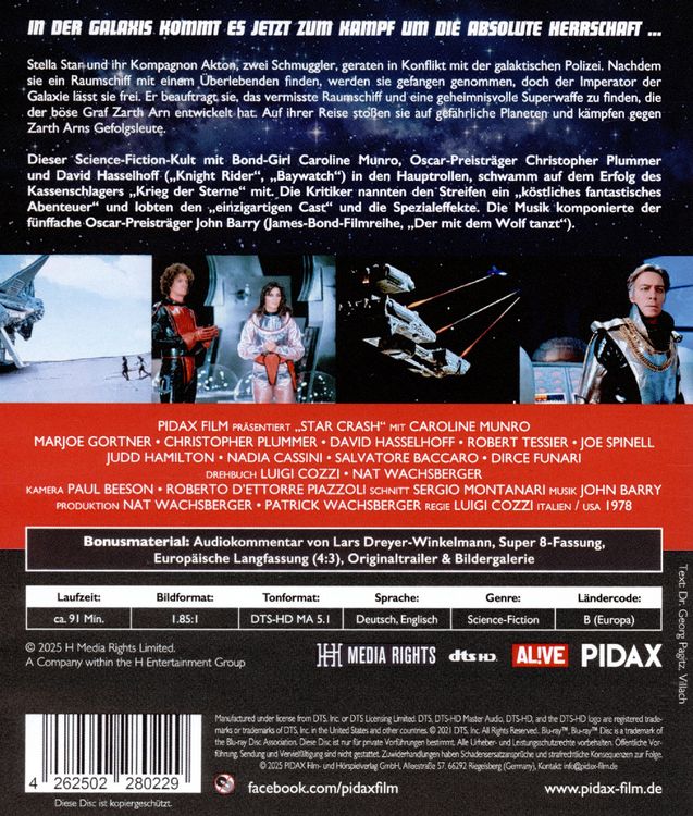 Produktbild: Star Crash - Sterne im Duell / Kultiges Science-Fiction-Abenteuer mit Starbesetzung (Pidax Film-Klassiker)