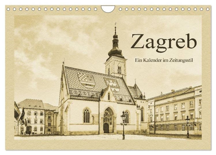 Produktbild: Zagreb &ndash; Ein Kalender im Zeitungsstil (Wandkalender 2026 DIN A4 quer), CALVENDO Monatskalender