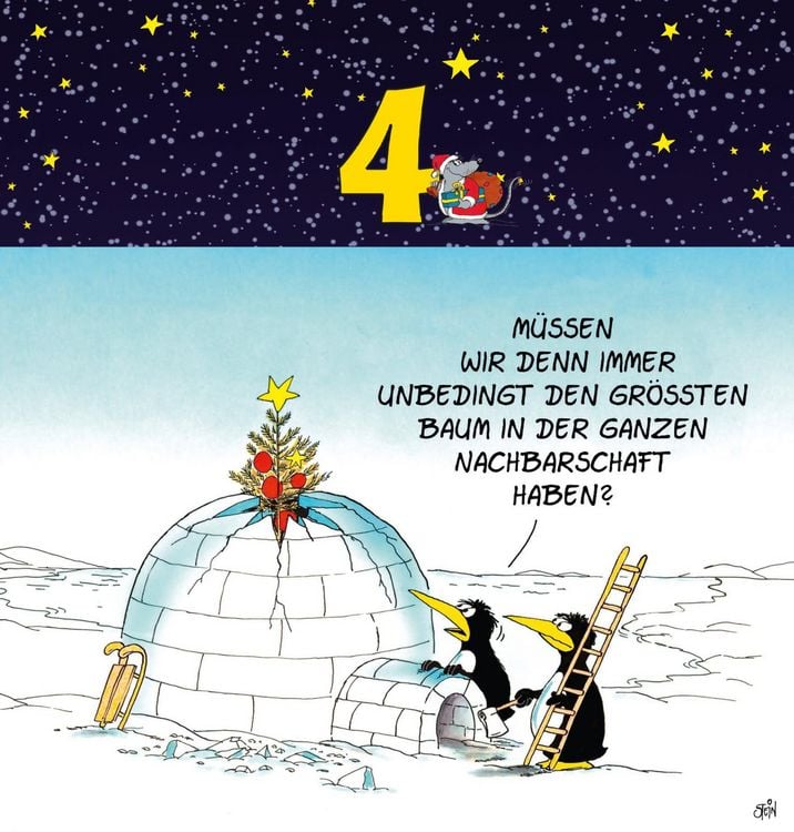 Produktbild: Uli Stein Adventskalender mit 24 Weihnachtskarten