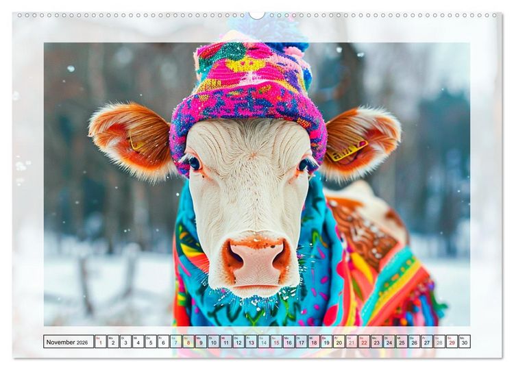 Produktbild: Haute Kuh-ture f&uuml;r das Rind von Welt! Modische K&uuml;he voll im Trend (hochwertiger Premium Wandkalender 2026 DIN A2 quer), Kunstdruck in Hochglanz