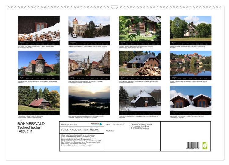 Produktbild: B&Ouml;HMERWALD, Tschechische Republik (Wandkalender 2026 DIN A2 quer), CALVENDO Monatskalender