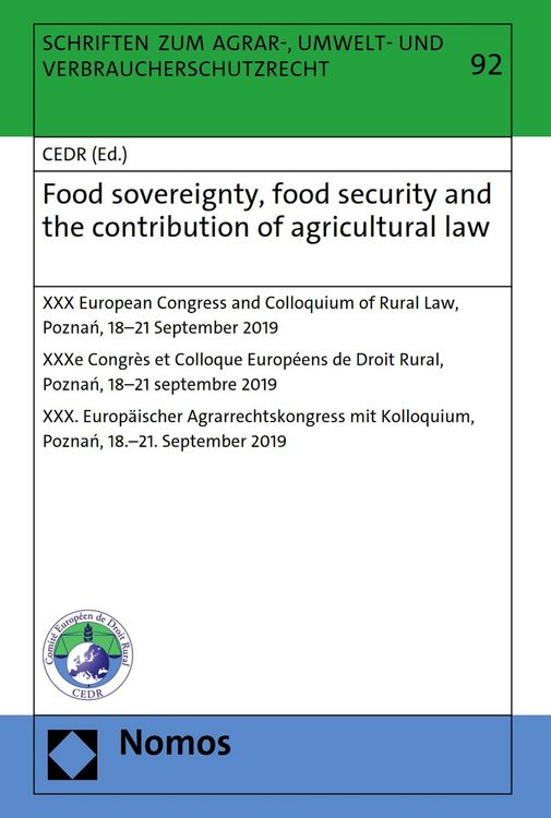 Produktbild: Food sovereignty, food security and the contribution of agricultural law
