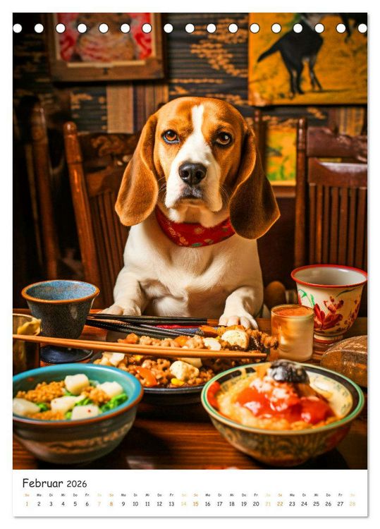 Produktbild: Hunde & Ramen - Ein Jahr voller Genuss und Freude (Tischkalender 2026 DIN A5 hoch), CALVENDO Monatskalender