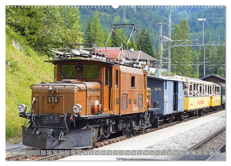 Produktbild: Im Zug durch Schweizer Berge (hochwertiger Premium Wandkalender 2026 DIN A2 quer), Kunstdruck in Hochglanz